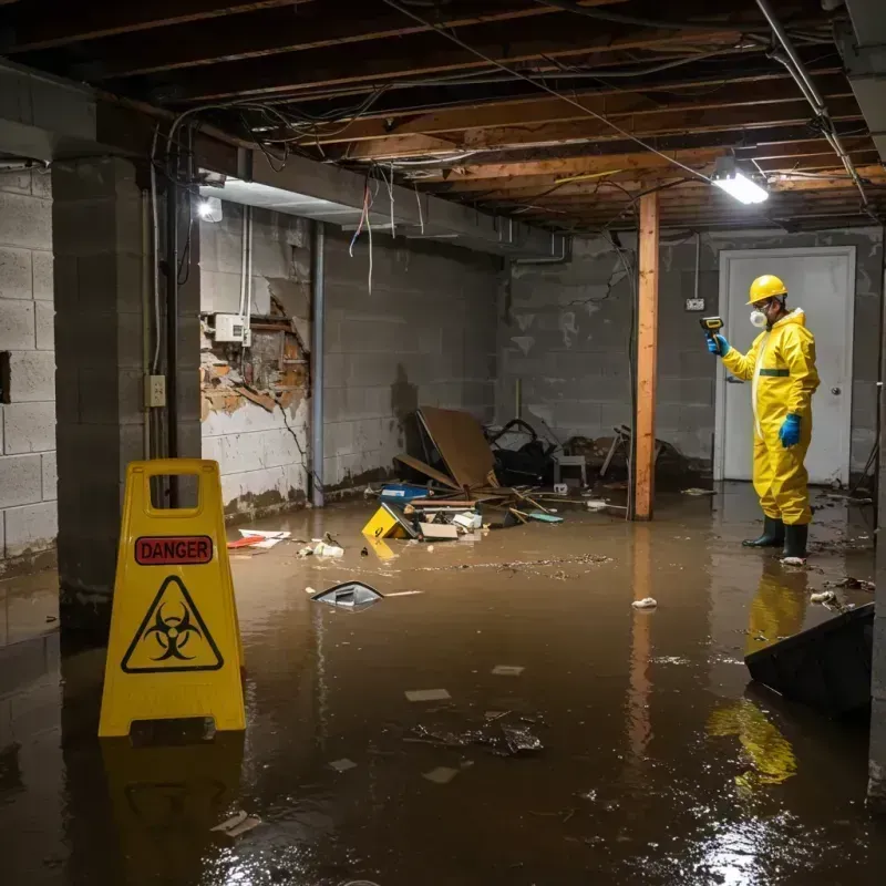 Flooded Basement Electrical Hazard in Olathe, KS Property